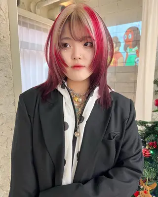 ミディアム カラー haco＋所属・圧倒的デザイン力 店長🎨RENAのヘアスタイル