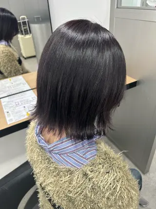 ミディアム カラー YUKA💜淡色 ラベンダー/ベージュのヘアスタイル