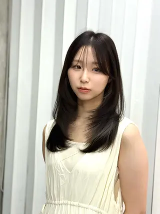 セミロング カラー 日韓レイヤー🇰🇷 艶カラー/ナカネのヘアスタイル