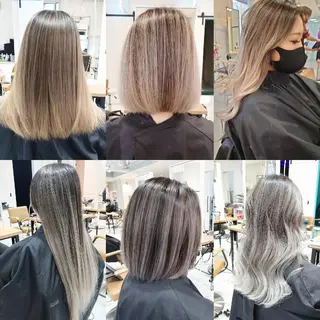 セミロング カラー 艶髪✨ブリーチ職人 井手正康のヘアスタイル