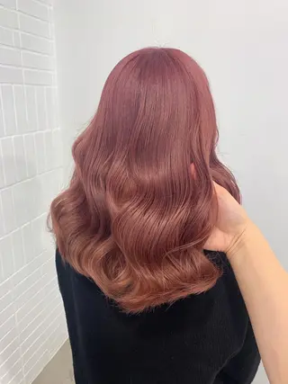 セミロング レイヤー×グレージュ /ピンク🩷mioのヘアスタイル