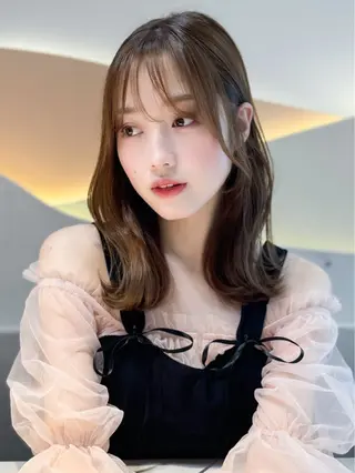 ミディアム 韓国アイドルヘア🤍 nanako🦋のヘアスタイル