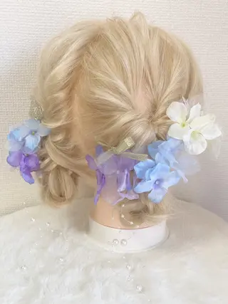 白髪ぼかしハイライト ヘアアレンジのヘアスタイル