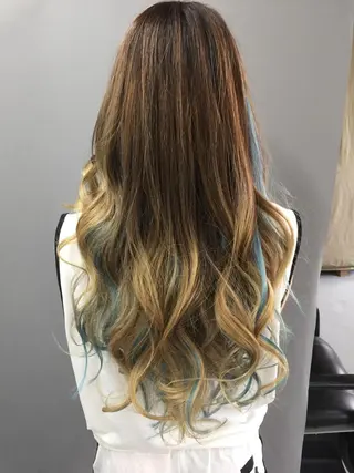 ロング カラー ヘアアレンジ 枝毛カット＆髪質改善 満足NO.1岡しゃんのヘアスタイル