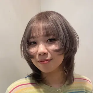 セミロング カラー hair salon 束sok所属・ナホ/ハイトーン/ ブリーチ/ヘッドスパのヘアスタイル