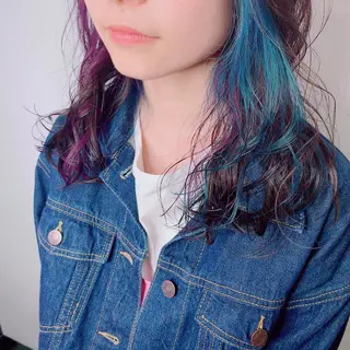 カラー AMI ウルフパーマ/メンズのヘアスタイル