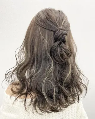 セミロング カラー 髪質改善カットカラー 小岩🌈くぼのヘアスタイル