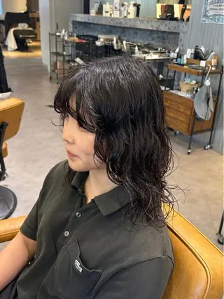 ミディアム パーマ Lumier de mashu所属・nana/ボブ/ レイヤーカットのヘアスタイル