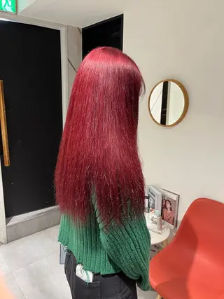 カラー kanta 梅田 韓国ハイトーンのヘアスタイル