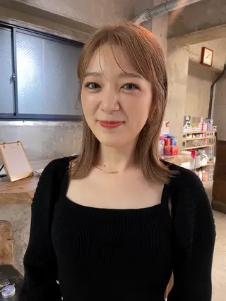 ミディアム カラー パーマ/レイヤー 岩山丈一郎のヘアスタイル