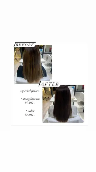 セミロング カラー パーマ 🫧髪質改善・美髪 艶髪🫧ニタ シンゴのヘアスタイル