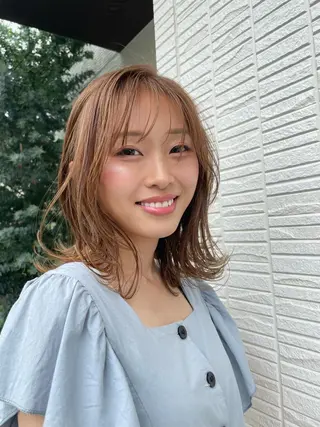 セミロング カラー ヘアアレンジ La fith hair cheval　熊本店所属・透明感カラー🧸🫧 WAKOのヘアスタイル