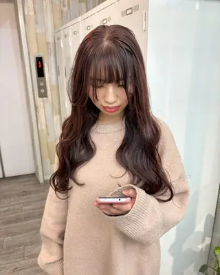 ロング カラー 広島/わかな/ヘア セット/オリーブのヘアスタイル