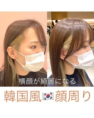 ミディアム カラー パーマ 小野寺瑞希 /最小顔カットのヘアスタイル