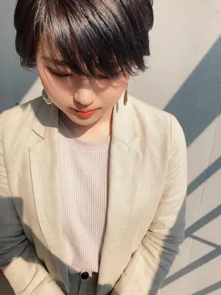 ショート カラー パーマ ヘアアレンジ メンズ キッズ ネイル マツエク・マツパ ショート/ボブ/ パーマ/柏原良亮のヘアスタイル