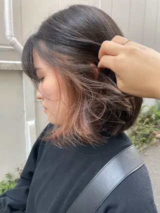 ミディアム カラー yumemiレイヤー ✴︎ 透明感カラーのヘアスタイル