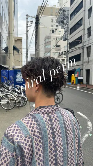パーマ メンズ フリーランスシェアサロンルレイル所属・心斎橋/メンズ /ルレイル/地形真希のヘアスタイル
