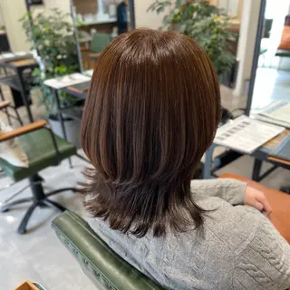 ミディアム カラー 艶カラー透明感カラー 暖色カラー佐藤舞花のヘアスタイル