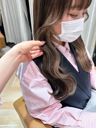 ロング カラー ブリーチなし/暖色/ 透明感/ririkaのヘアスタイル