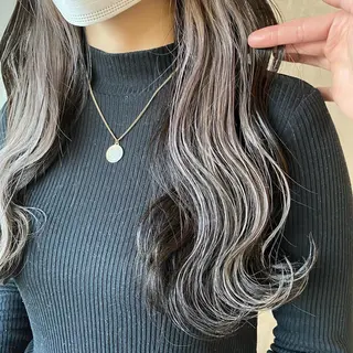 ロング カラー ヘアアレンジ 切りっぱなしボブ/ デザインカラー店長のヘアスタイル