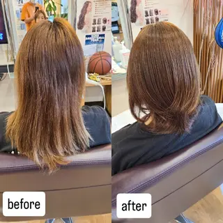 ミディアム シ マのヘアスタイル