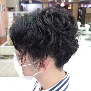 ミディアム パーマ メンズ 🐺一ノ瀬 凌 / デザインウルフ🐺のヘアスタイル
