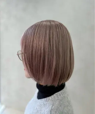 ショート カラー ブリーチなし透明感 カラー✨横山 佳希のヘアスタイル