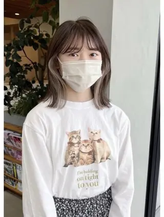 ミディアム カラー honami🐬/ 美髪カラー/縮毛矯正のヘアスタイル