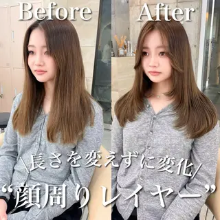 セミロング カラー 韓国ヘア🇰🇷 レイヤー/芝春樹のヘアスタイル