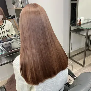 セミロング カラー 髪質改善/縮毛矯正 /美髪カラー/こてのヘアスタイル