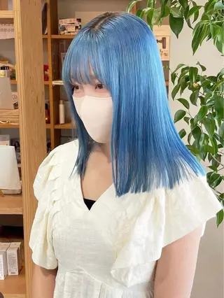 セミロング 江坂エリア最安値◎ ブリーチ*土田のヘアスタイル