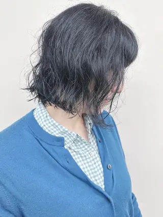 ショート パーマ とうい/くせ毛/ ショート/丸みボブのヘアスタイル