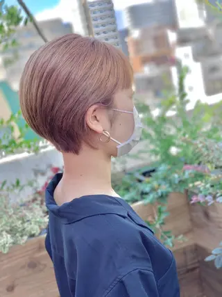 ショート ブリーチ毛に縮毛矯正 ✨カラー✨山田 正幸のヘアスタイル