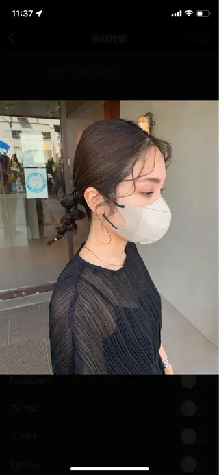 ミディアム ヘアアレンジ ブリーチ/アレンジ 天満/chihiroのヘアスタイル