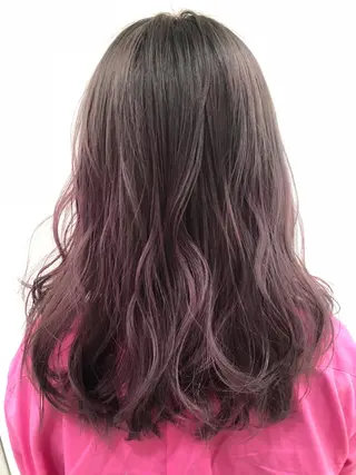 セミロング カラー パーマ ヘアアレンジ Ma ruのヘアスタイル