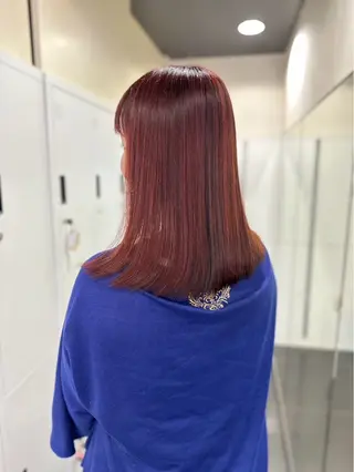 ミディアム カラー ブリーチなしWカラー 暖色カラー/mayuのヘアスタイル