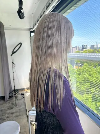 セミロング カラー 暖色カラー🍒 ケアブリーチ/akiのヘアスタイル