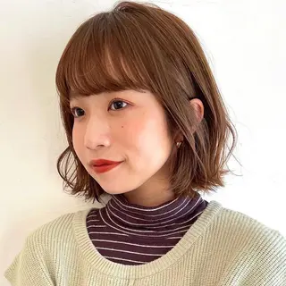 パーマ OAK 学芸大学所属・秋葉萌　透明感カラー /レイヤー/ボブ♡のヘアスタイル