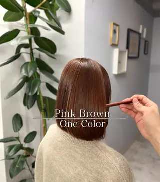 ミディアム カラー パーマ ®️レイヤー/透明感 カラー/星野六三四のヘアスタイル