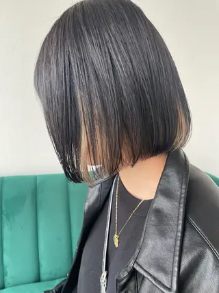 ミディアム カラー 艶カラー🌙縮毛矯正 /ボブ【Reina】のヘアスタイル