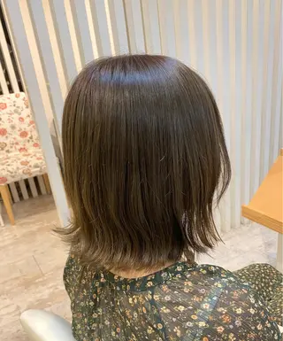 ミディアム カラー ブリーチなしWカラー /酸性ストレート河本のヘアスタイル