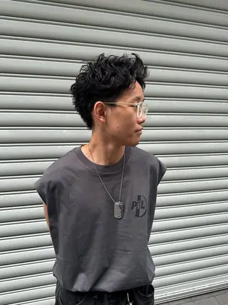 ショート パーマ メンズ GO TODAY シェアサロン心斎橋edel店所属・【メンズ特化美容師】 岩城　昇悟のヘアスタイル