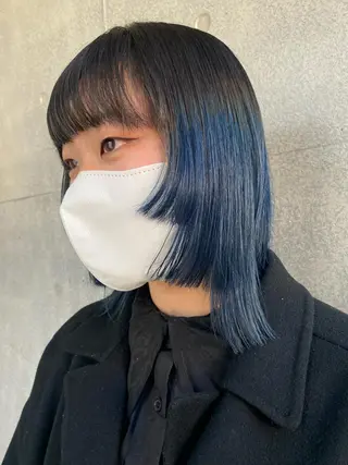 ミディアム カラー Yahiko ハイトーンのヘアスタイル