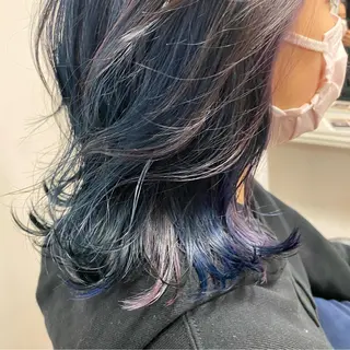 ミディアム カラー 梅田ハイトーン チダ ヒナノのヘアスタイル