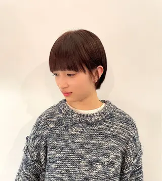 ショート TIECHEL所属・韓国ナチュラル・ ベージュ/落合夏希のヘアスタイル
