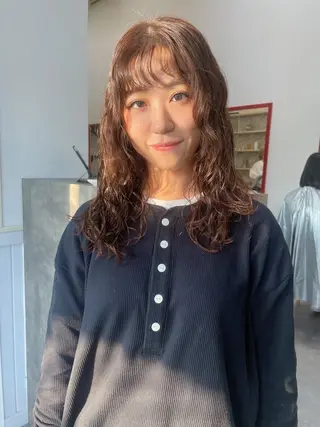 セミロング カラー パーマ 🌈高田大夢似合わせ 透明感カラー🌈のヘアスタイル