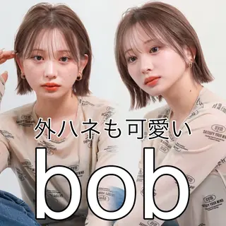 ショート カラー ヘアアレンジ 透明感ベージュ/ボブ /表参道 yunaのヘアスタイル