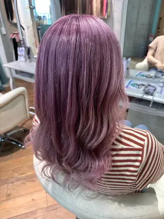 ミディアム カラー 🧸プルエクステ❤︎ ネイルKAO🧸のヘアスタイル