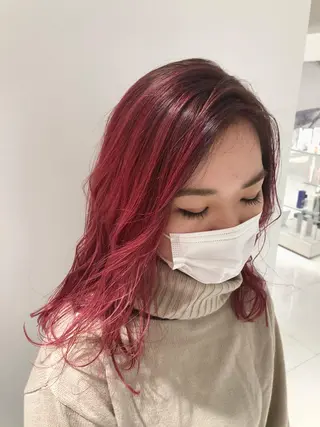 セミロング カラー 古屋 花織のヘアスタイル