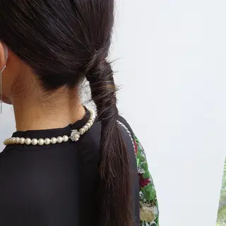 ロング ヘアアレンジ カラー パーマ かわい ゆうな 髪質改善/縮毛矯正のヘアスタイル